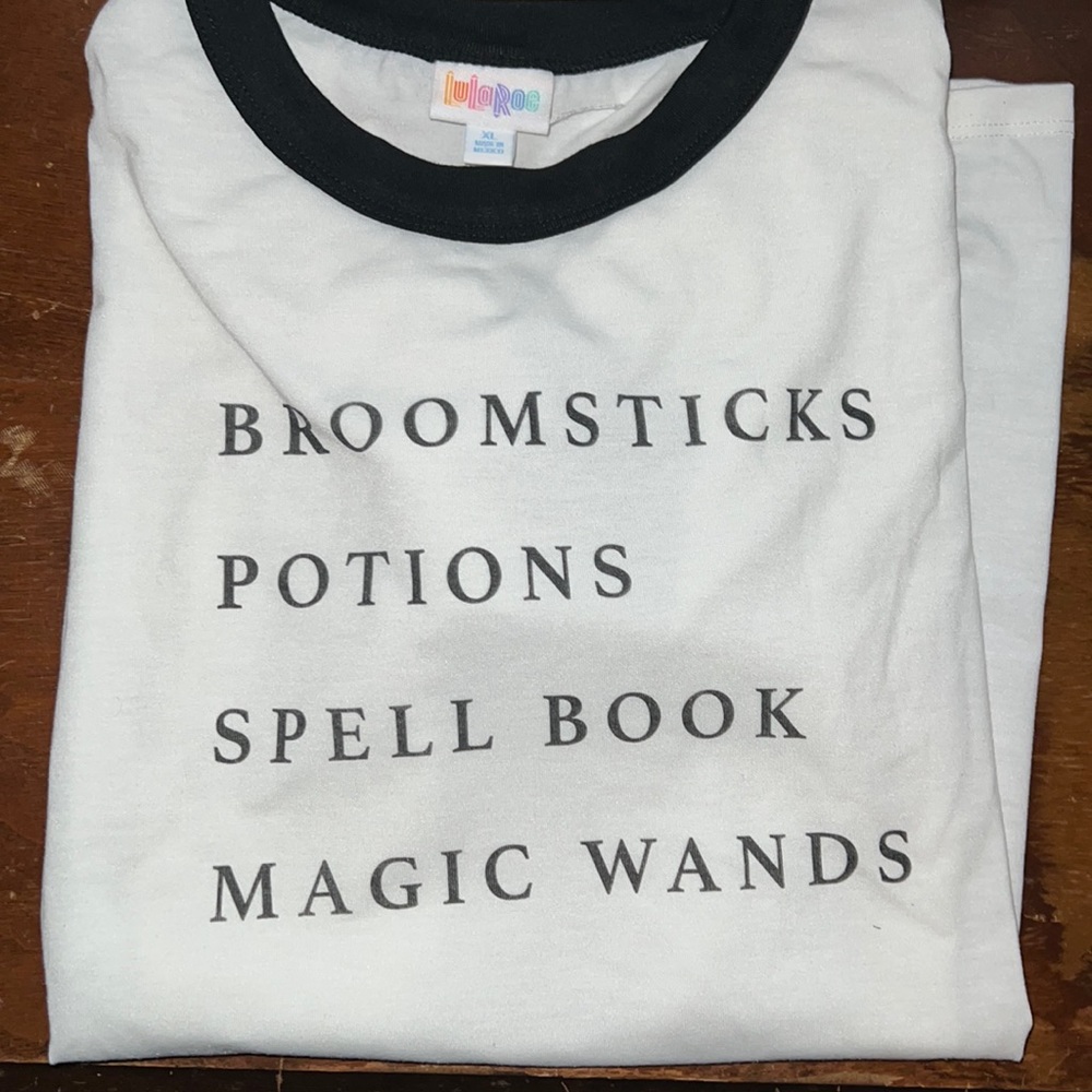 Xl Lularoe Halloween liv broomsticks potion spell book magic wands